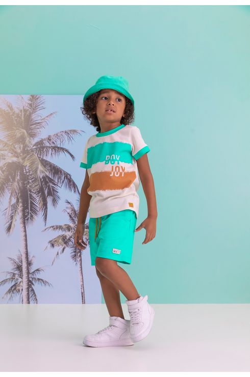 Camiseta Com Ribana Contraste E Silk Respingos