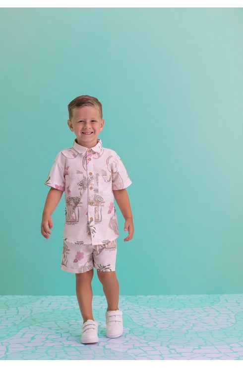 Bermuda Estampada Em Tricoline