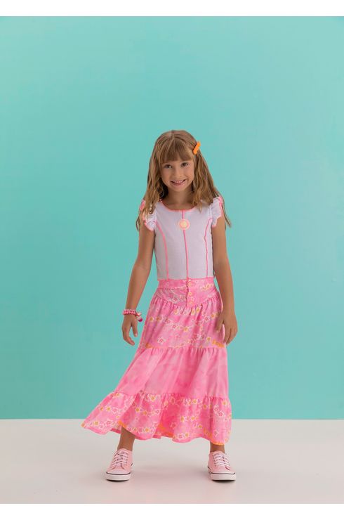 Conjunto Blusa Canelada E Saia Midi Estilo 3 Marias
