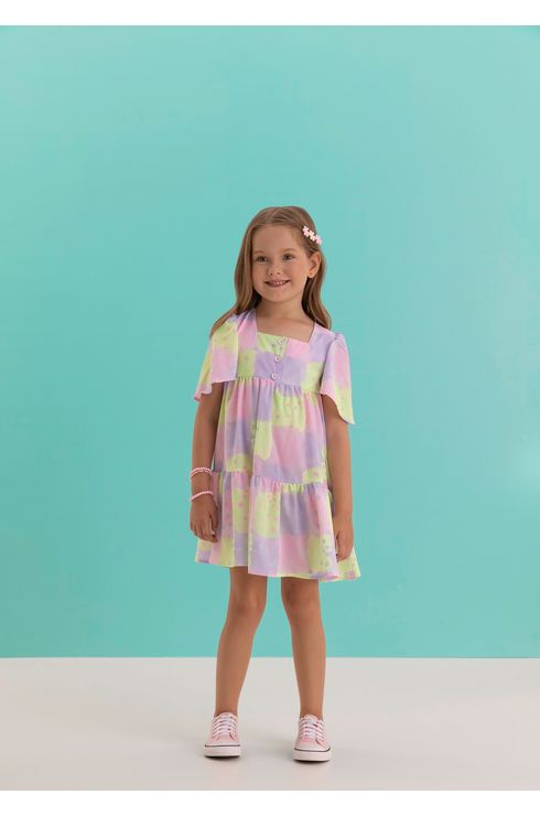 Vestido Amplo Estampa Candy Neon