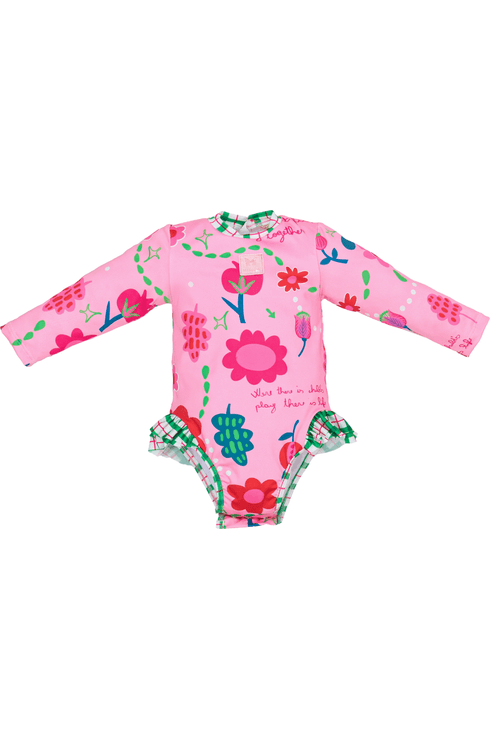 Maio De Manga Longa Estampado Com Babados