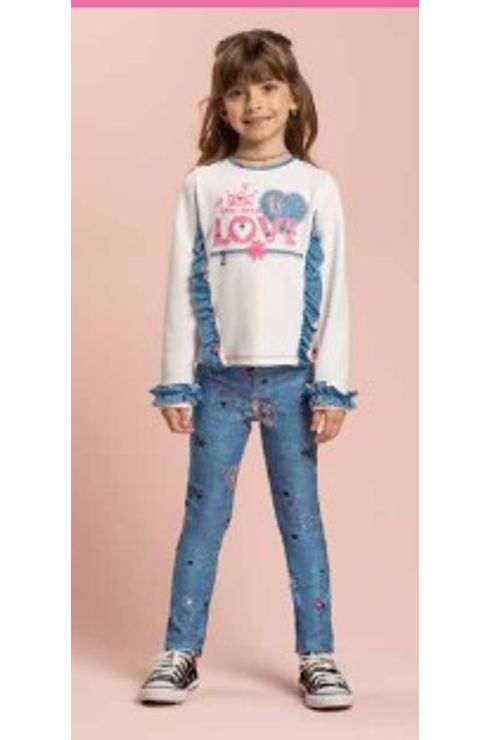Conjunto Manga Longa Blusa E Calça