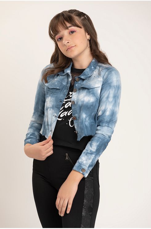 Jaqueta Jeans Tingida C/ Silk E Termocolante