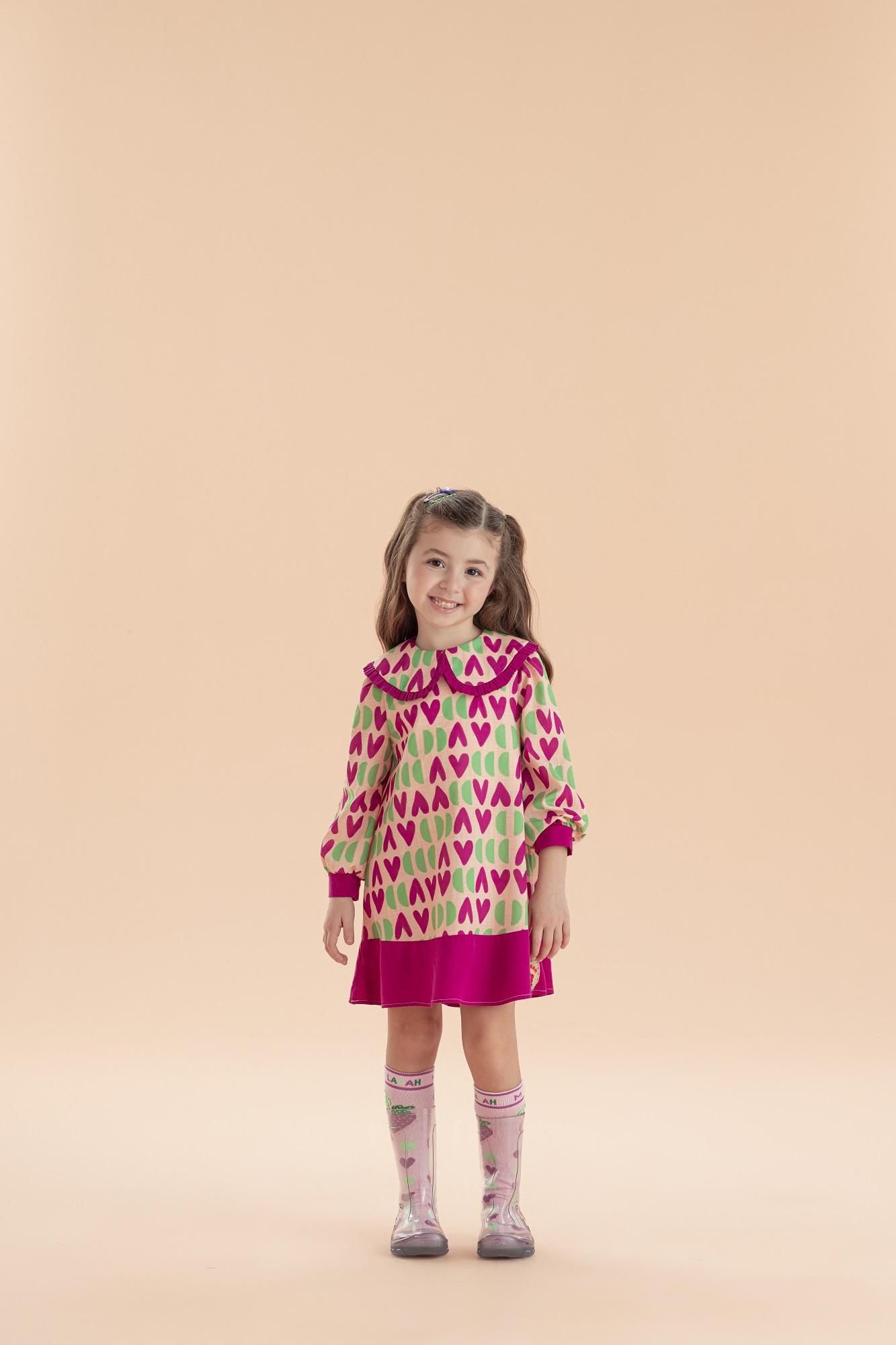 Vestido-Manga-Longa-Com-Gola-Boneca-E-Mangas-Amplas