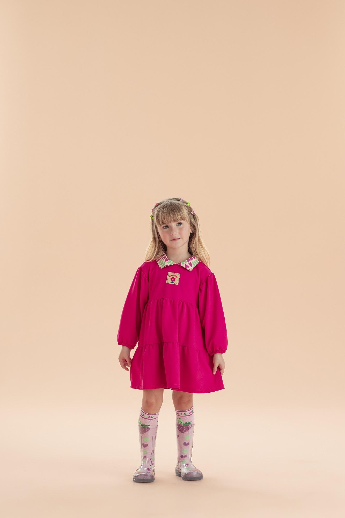 Vestido-Manga-Longa-Com-Babados-E-Gola-Estampada
