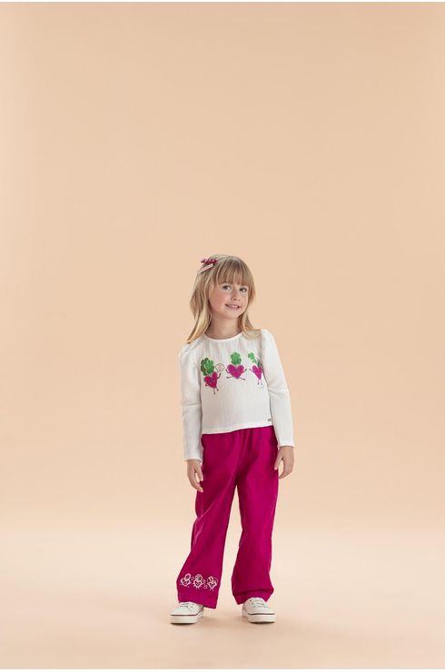 Blusa Manga Longa Com Estampa Frontal