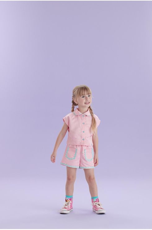 Conjunto Camisa E Short Alfaiataria