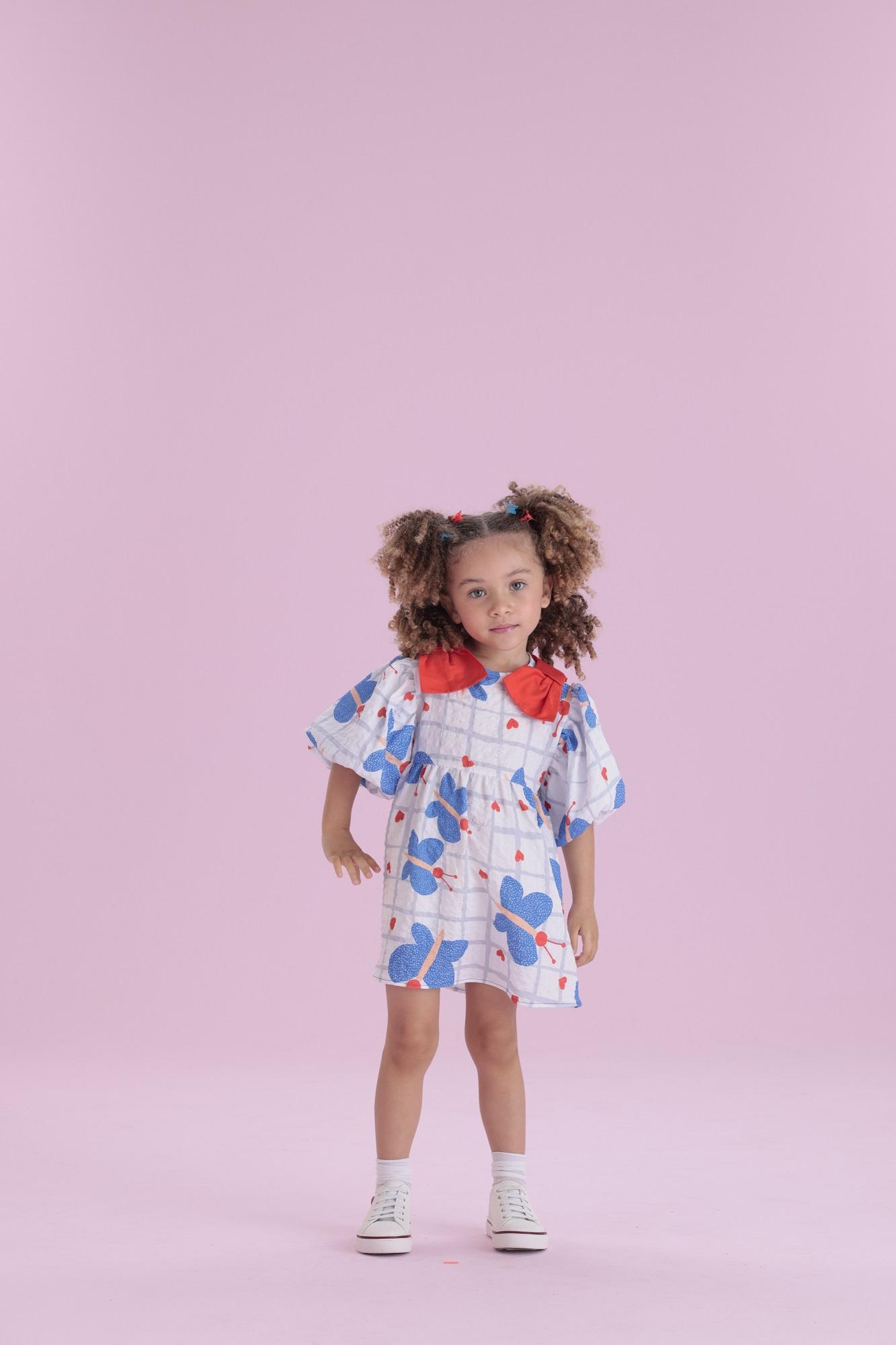 Vestido-Manga-Curta-Com-Laco-No-Ombro
