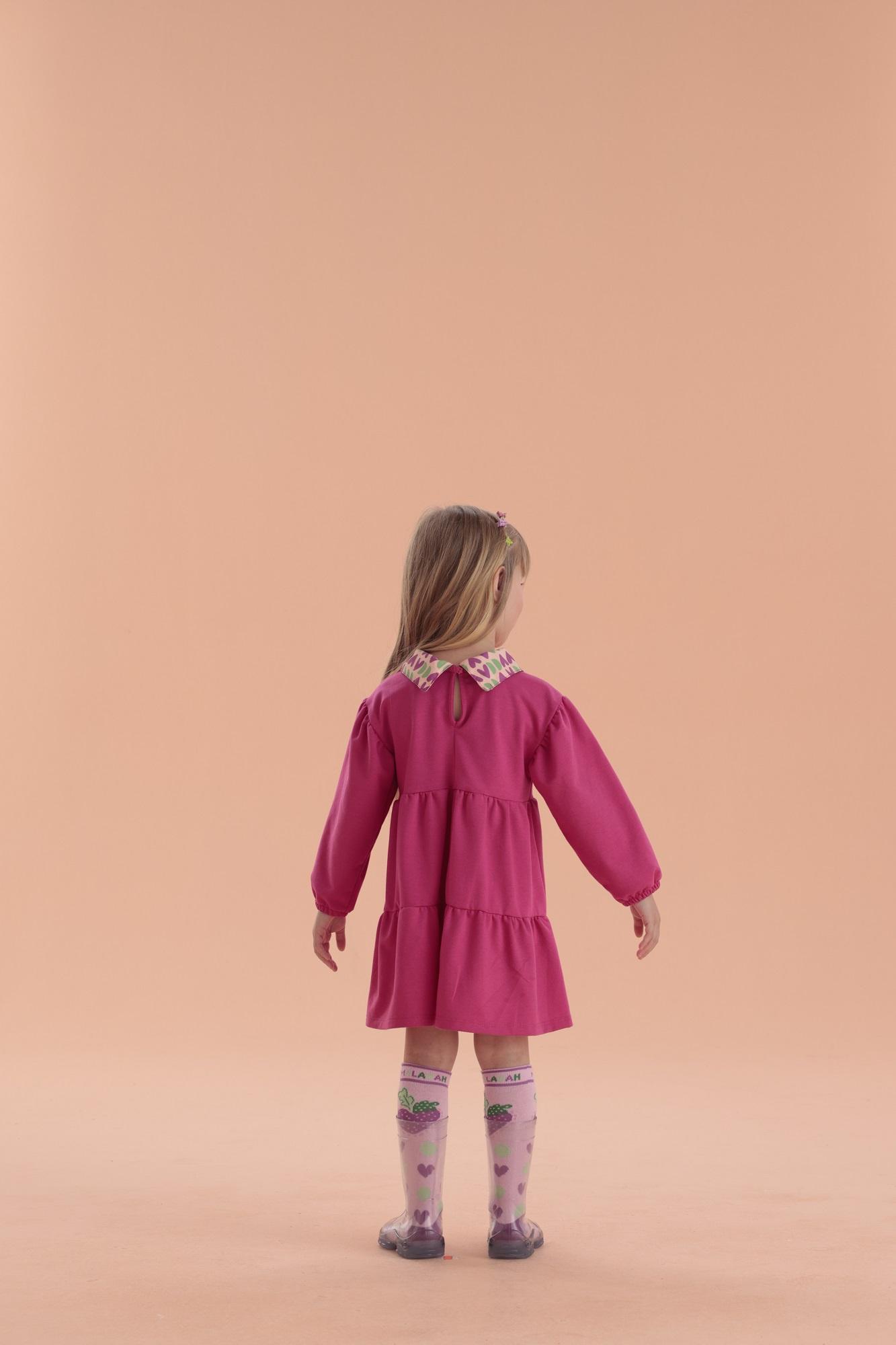 Vestido-Manga-Longa-Com-Babados-E-Gola-Estampada