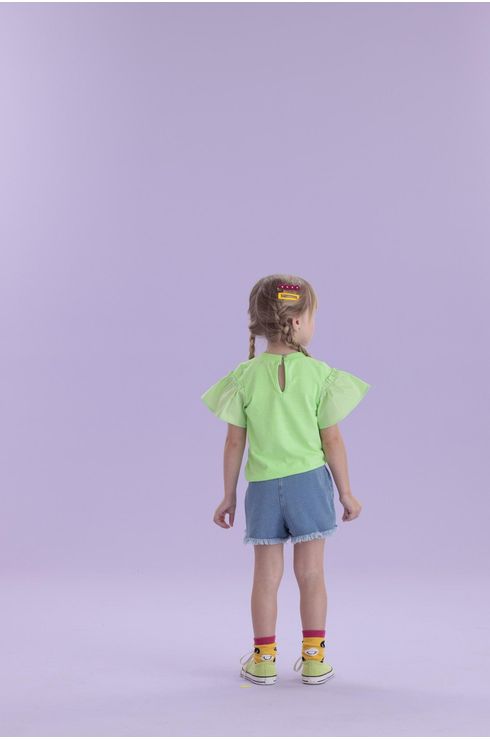 Blusa Manga Curta Com Estampa E Manga Ampla