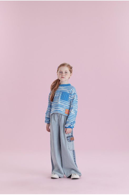 Blusa Manga Longa Com Bolsinho E Amarração Na Cintura