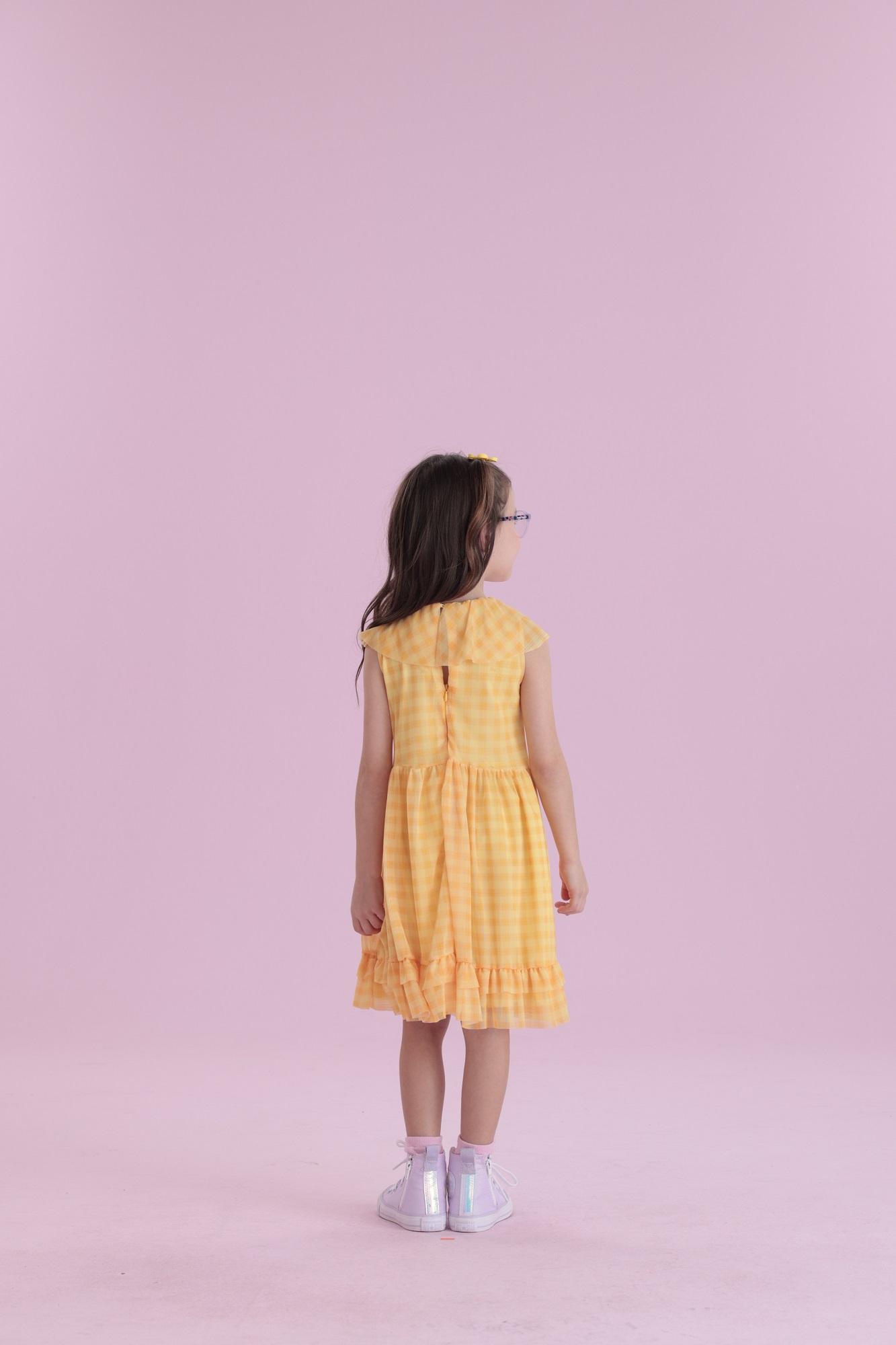 Vestido-Manga-Curta-Em-Tule-Com-Babado-No-Decote