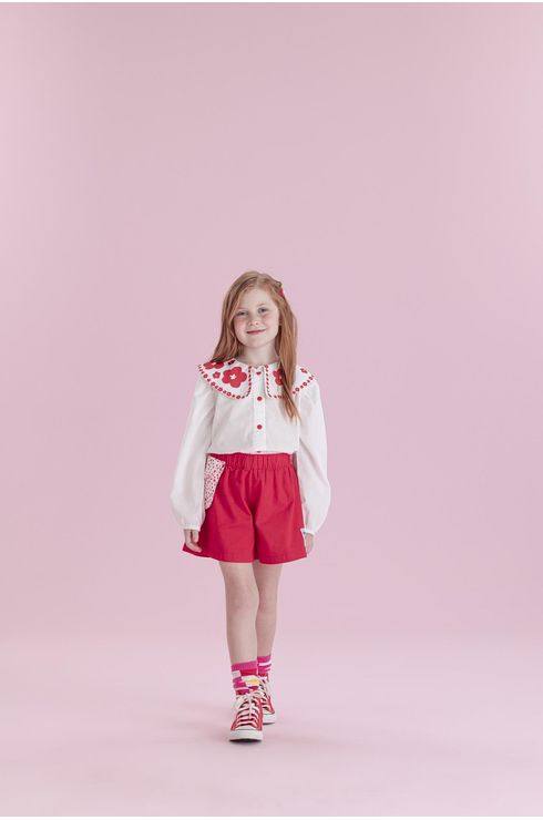 Camisa Manga Longa Com Gola Over Estampada
