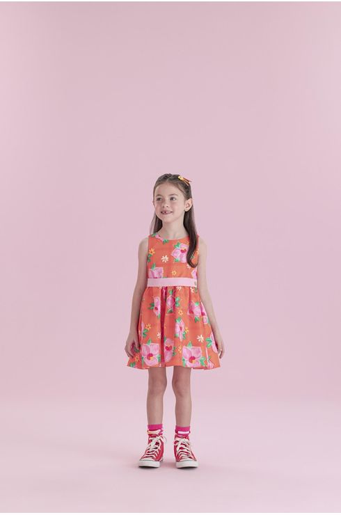 Vestido Festa Floral Com Cinto