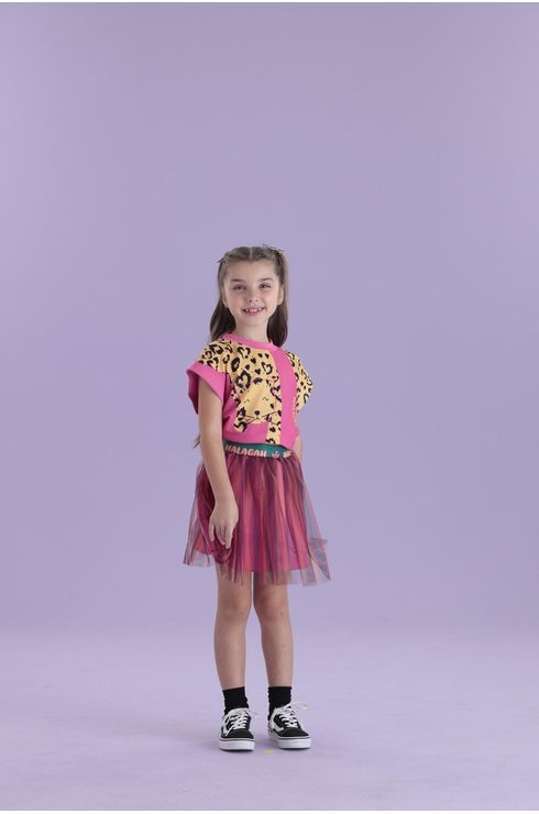 Saia De Tule Estampado Com Cós De Elástico Personalizado