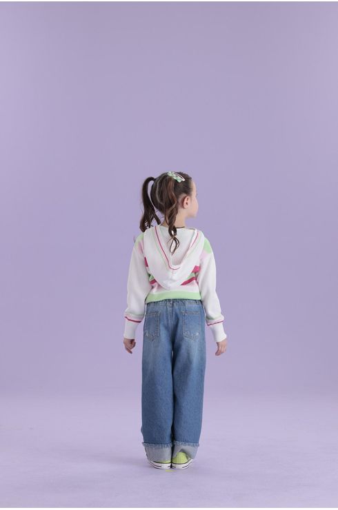Blusa Manga Longa Listrada Com Capuz