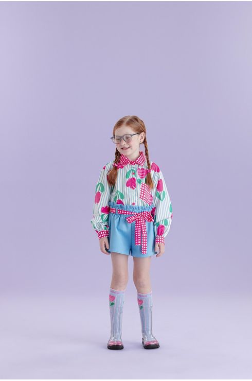 Meia Estampada De Flor