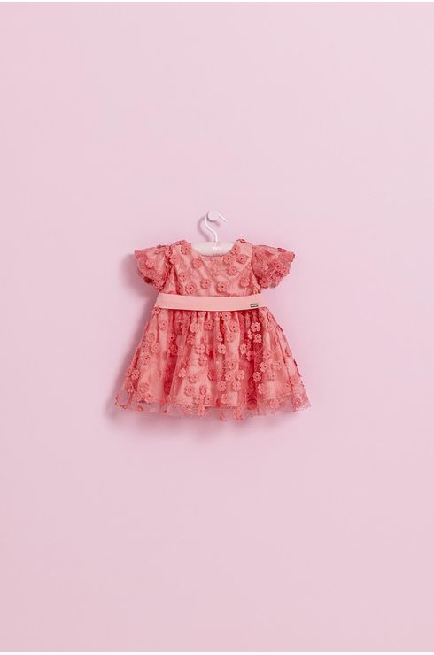 Vestido Festa Em Tule Floral