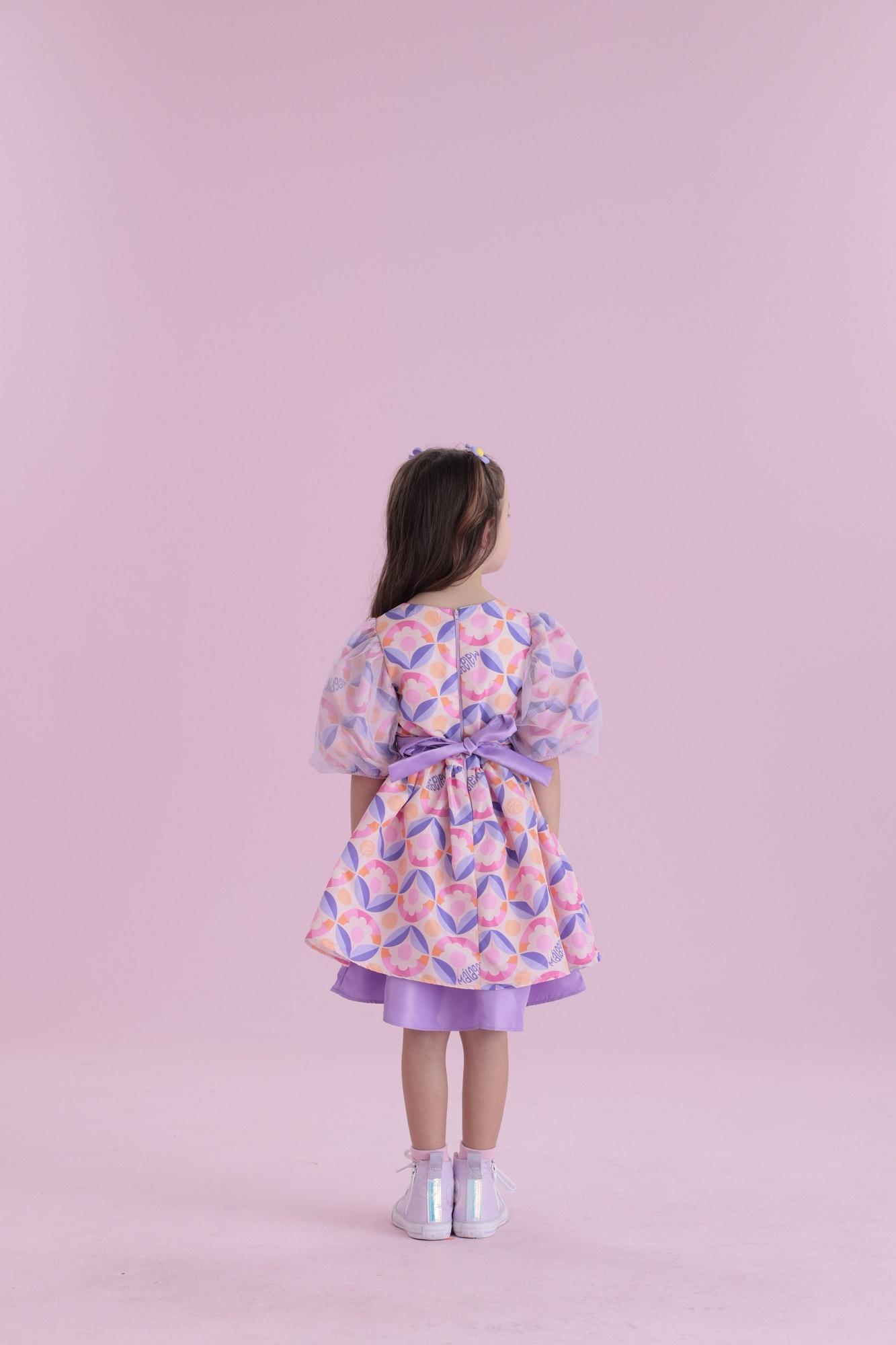 Vestido-Festa-Com-Cinto-E-Mangas-Bufantes
