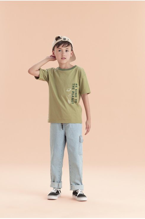 Camiseta Manga Curta Com Estampa