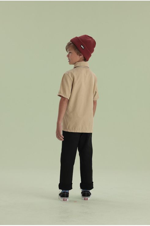 Camisa Manga Curta Com Bolso E Estampa