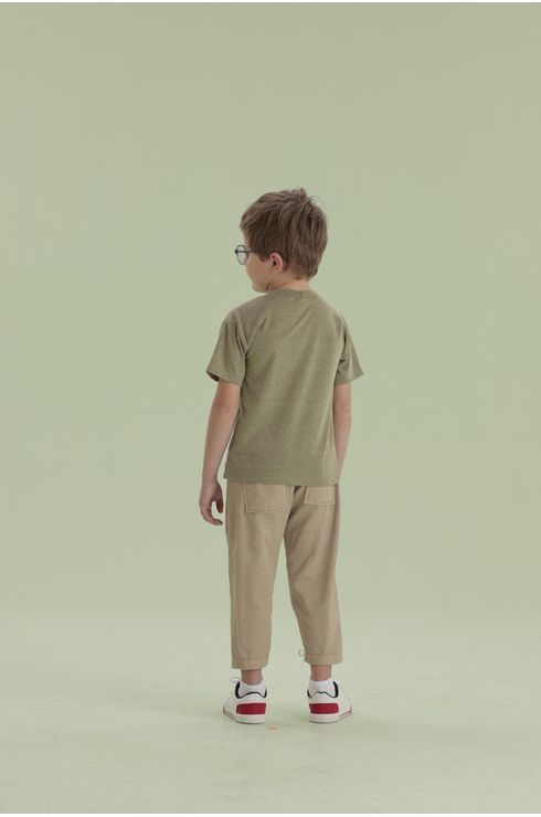 Calça Em Sarja Com Cós De Retilinea