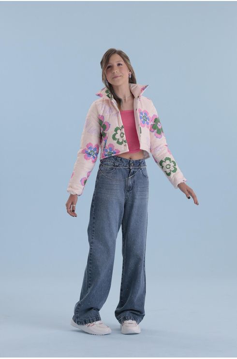 Jaqueta Puffer Estampada