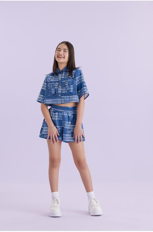 Short Clochard Xadrez Com Bolsos