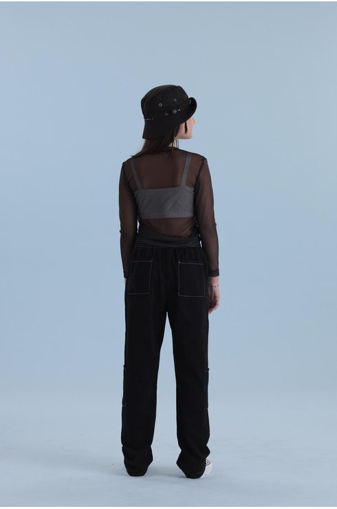 Blusa Com Regulagem Frontal E Top Em Glitter