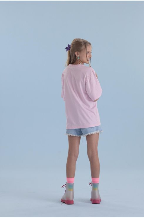 Blusa Manga Curta Com Silk