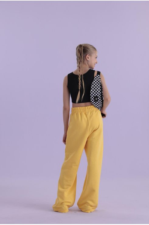 Calça Moletom Wide Com Bolso Aplicado