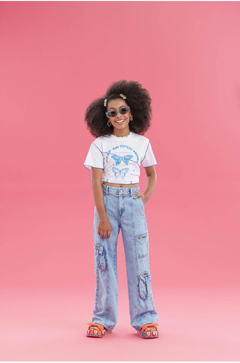Blusa Com Estampa Local E Recortes Em Frufru
