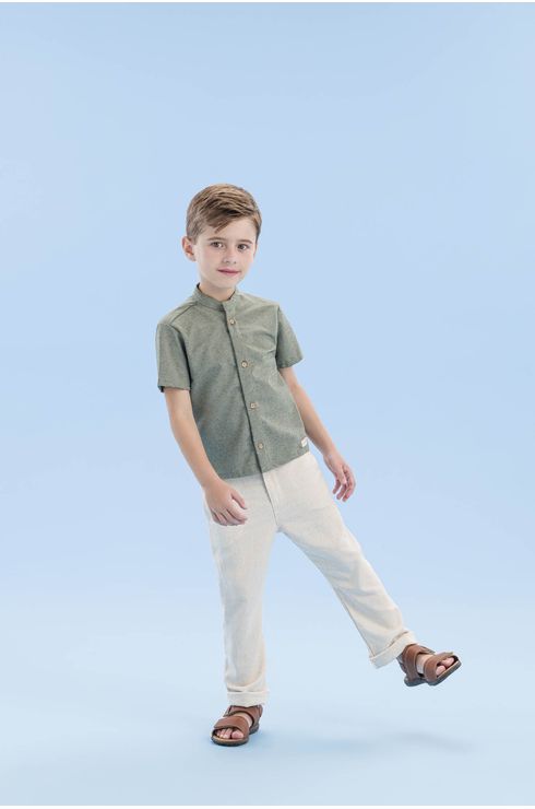 Calça De Linho Com Bordado