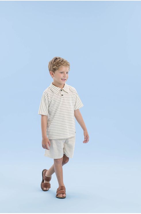 Camiseta Listrada Com Gola