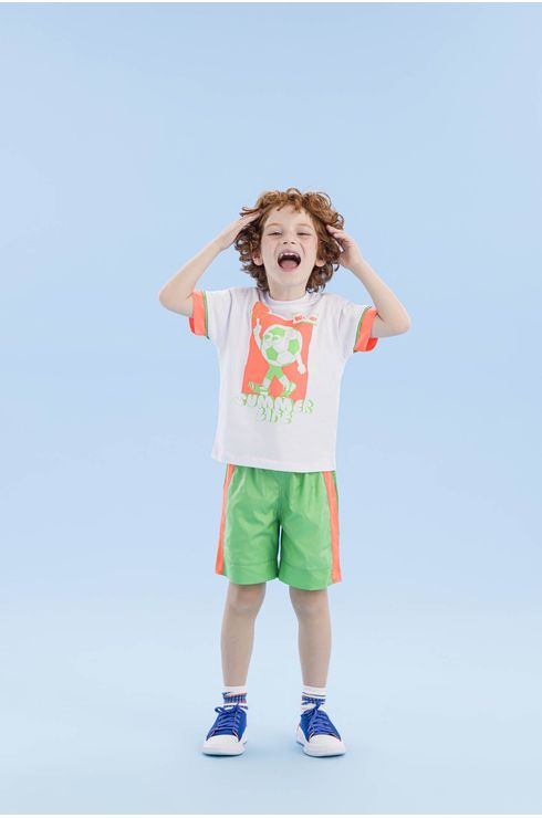 Camiseta Meia Malha Com Detalhe Manga Em Quebra Vento