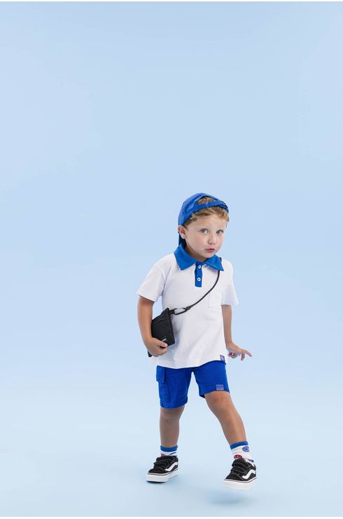 Camiseta Gola Polo Com Gola Contrastante