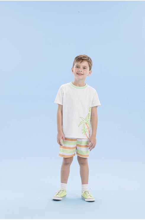 Camiseta De Malha Com Gola Contrastante