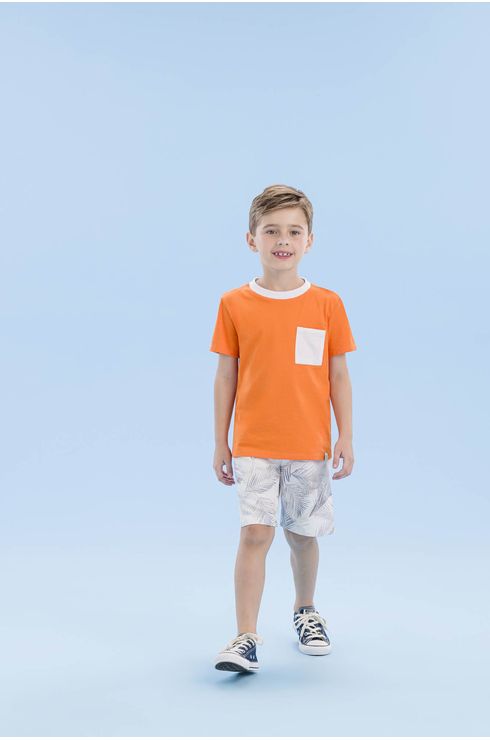 Camiseta De Malha Com Silk Nas Costas