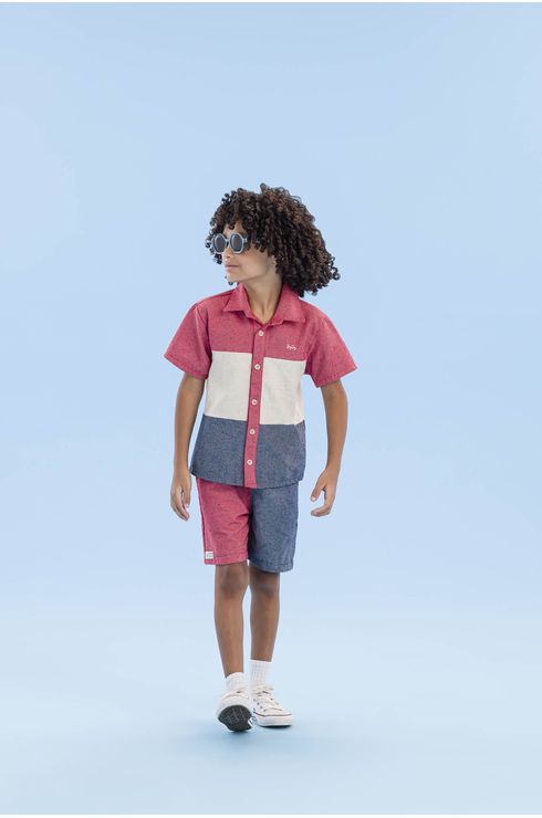 Camisa Com Recortes E Bordado