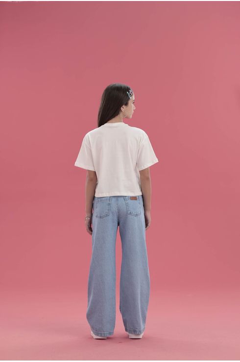 Calça Wide Leg Cargo Com Bolsos Sobrepostos