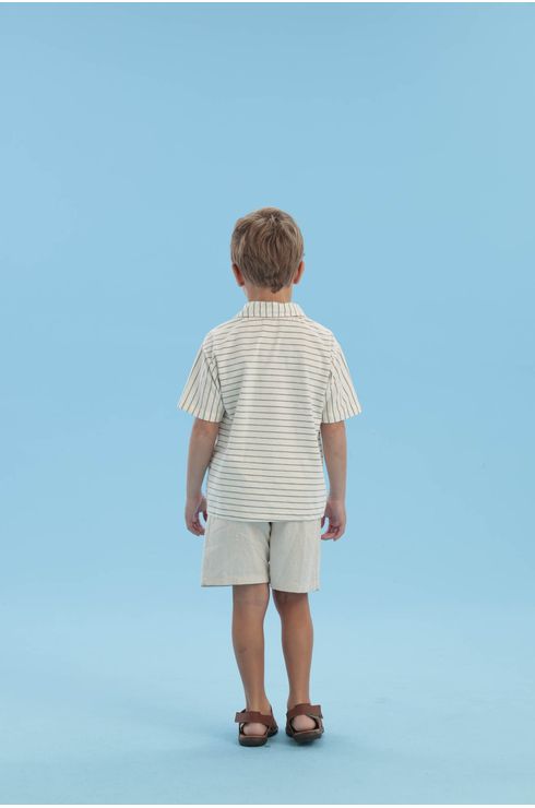 Camiseta Listrada Com Gola