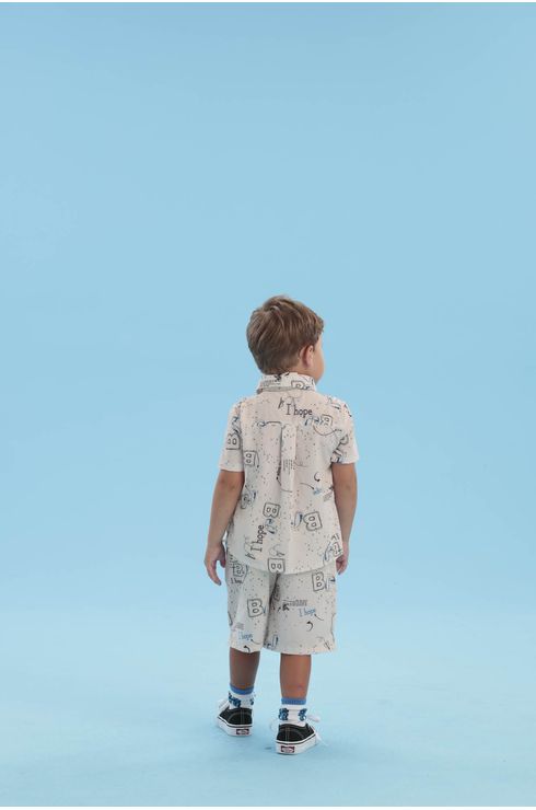 Bermuda Estampada Com Detalhes Neon