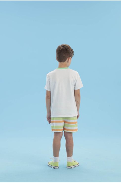 Camiseta De Malha Com Gola Contrastante