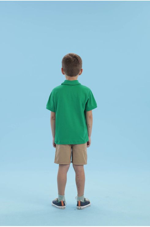 Camiseta Gola Polo Com Bordado Frontal