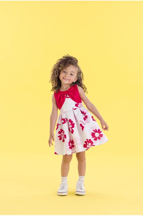 Vestido Festa Com Laço Frontal E Pregas Fêmeas