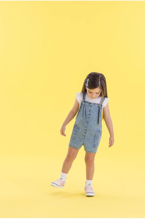 Macaquinho Jeans Com Alça Para Amarrar