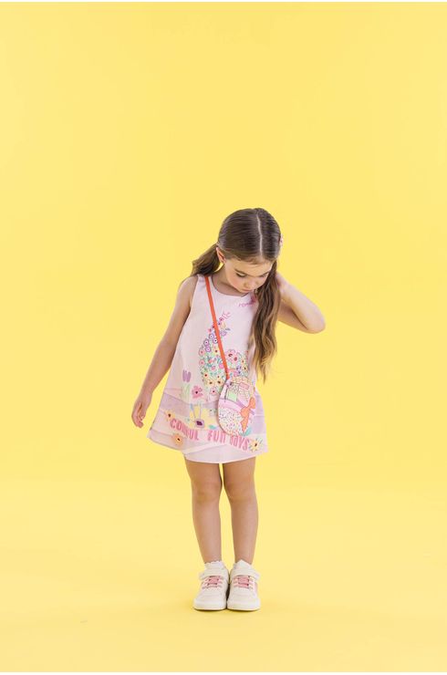 Vestido A Com Frente Localizada E Bolsa