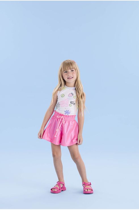 Conjunto Short E Blusa Com Amarração Nas Costas
