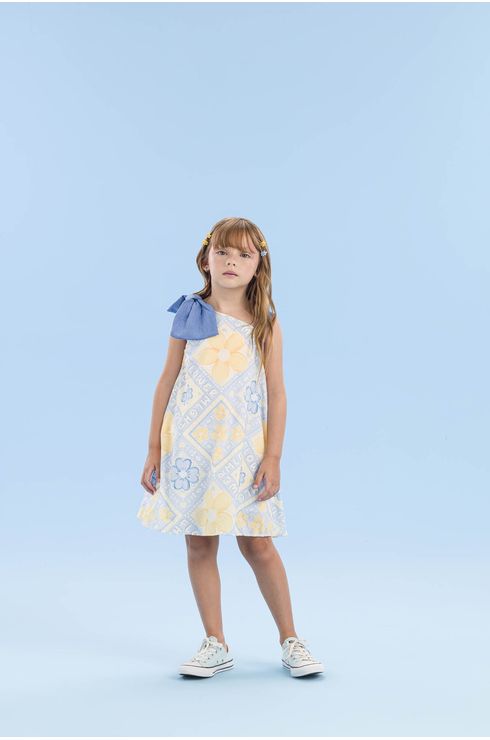 Vestido Floral Com Laço Lateral
