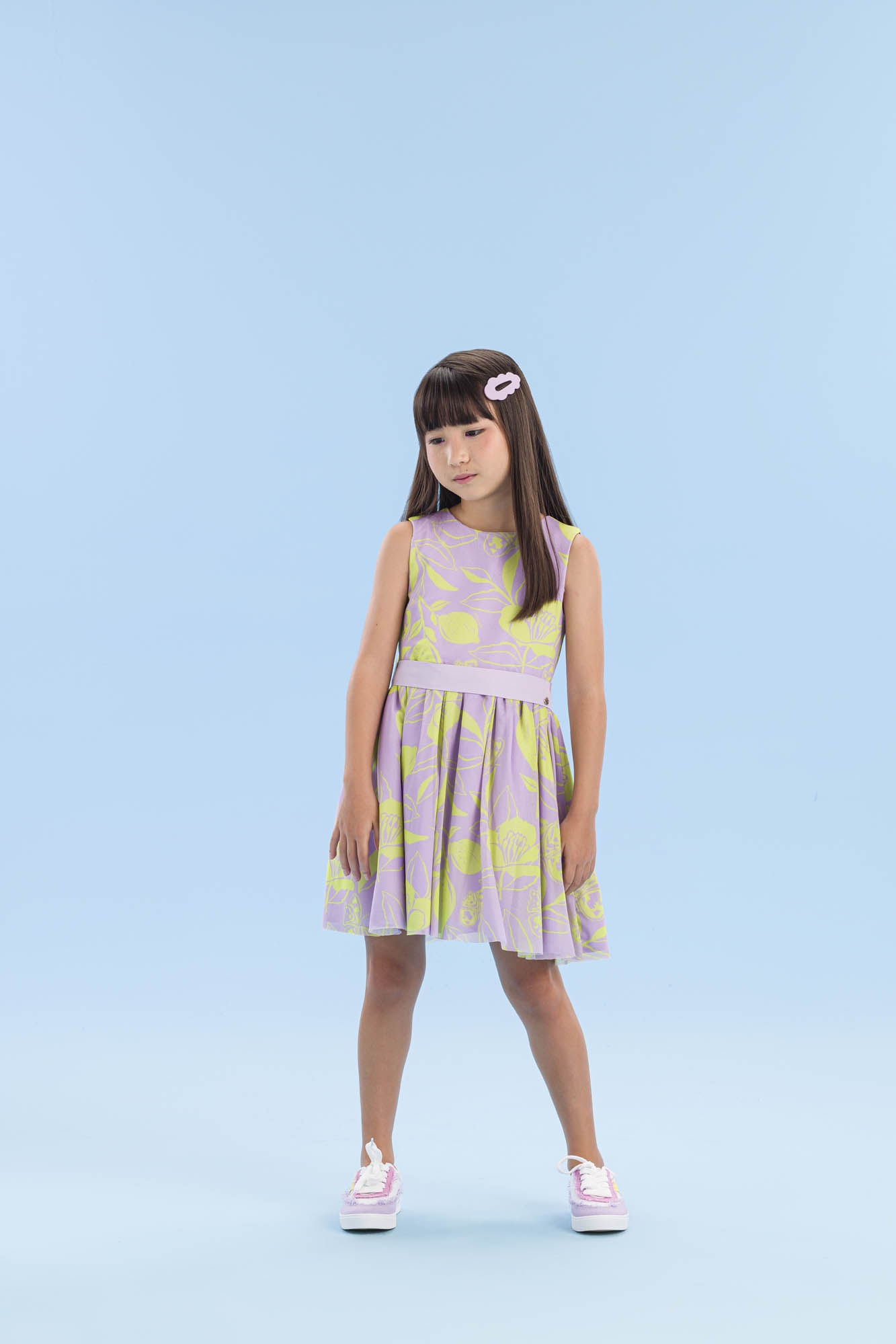 Vestido-Festa-Estampado-Com-Cinto-Liso